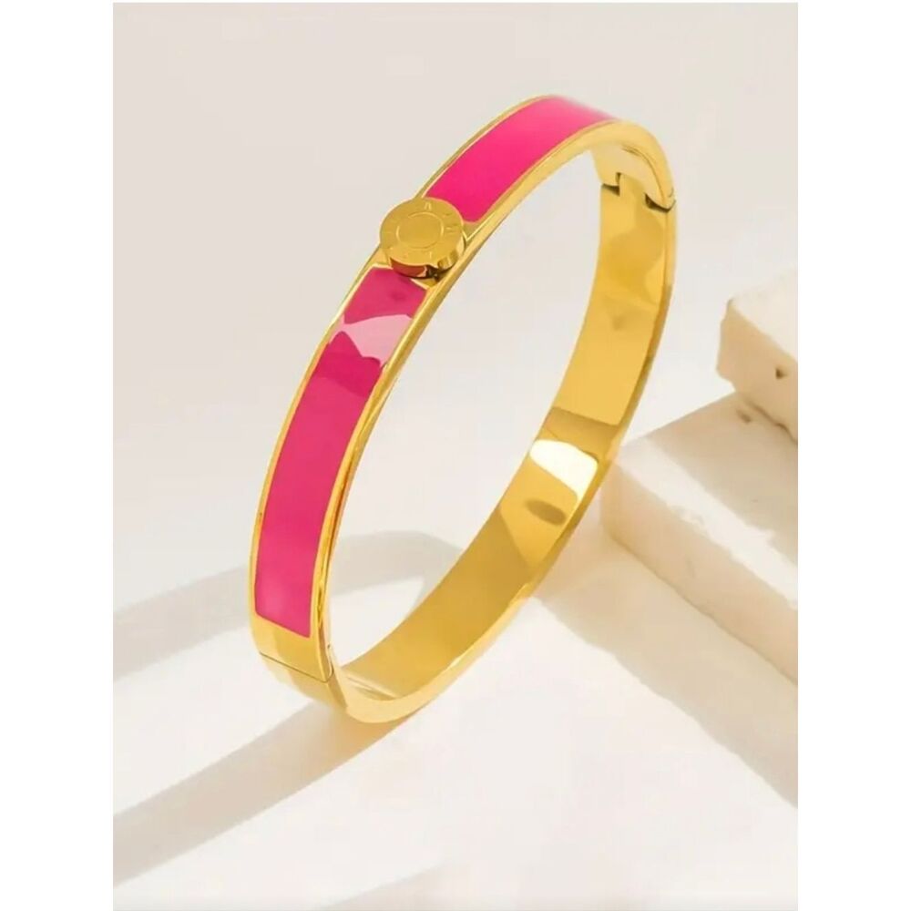 18k Gold Plated Roman Numeral Bangle Bracelet